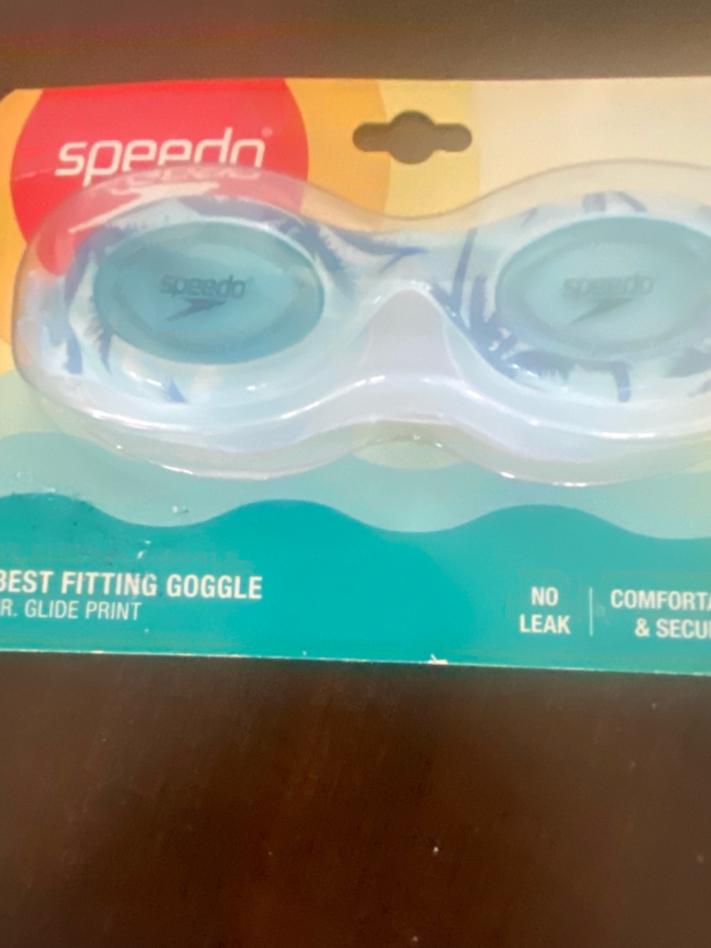 Speedo blue jr glide print Swim Goggles